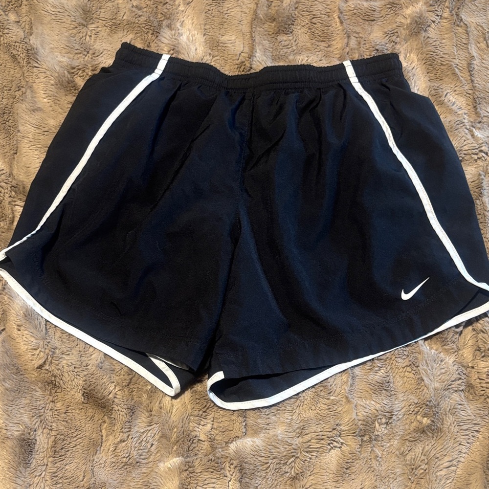 Nike Women's Black and White Athletic Shorts